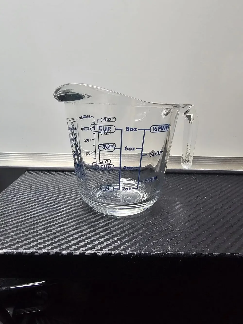 Anchor Hocking Black Lettering 8 Oz 1 Cup Clear Glass Measuring Cup